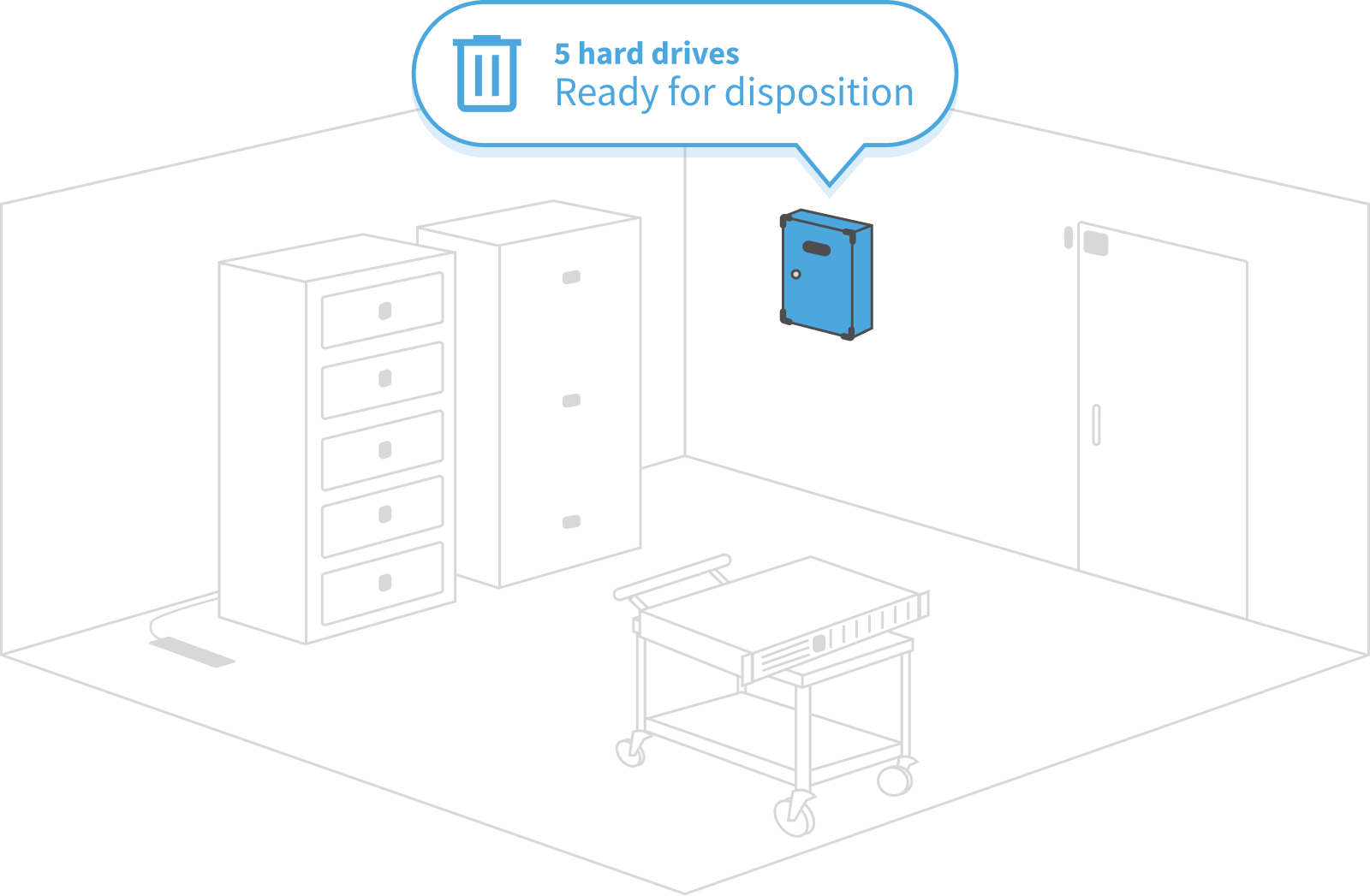 Hard Drive Disposal Tracking Illustration
